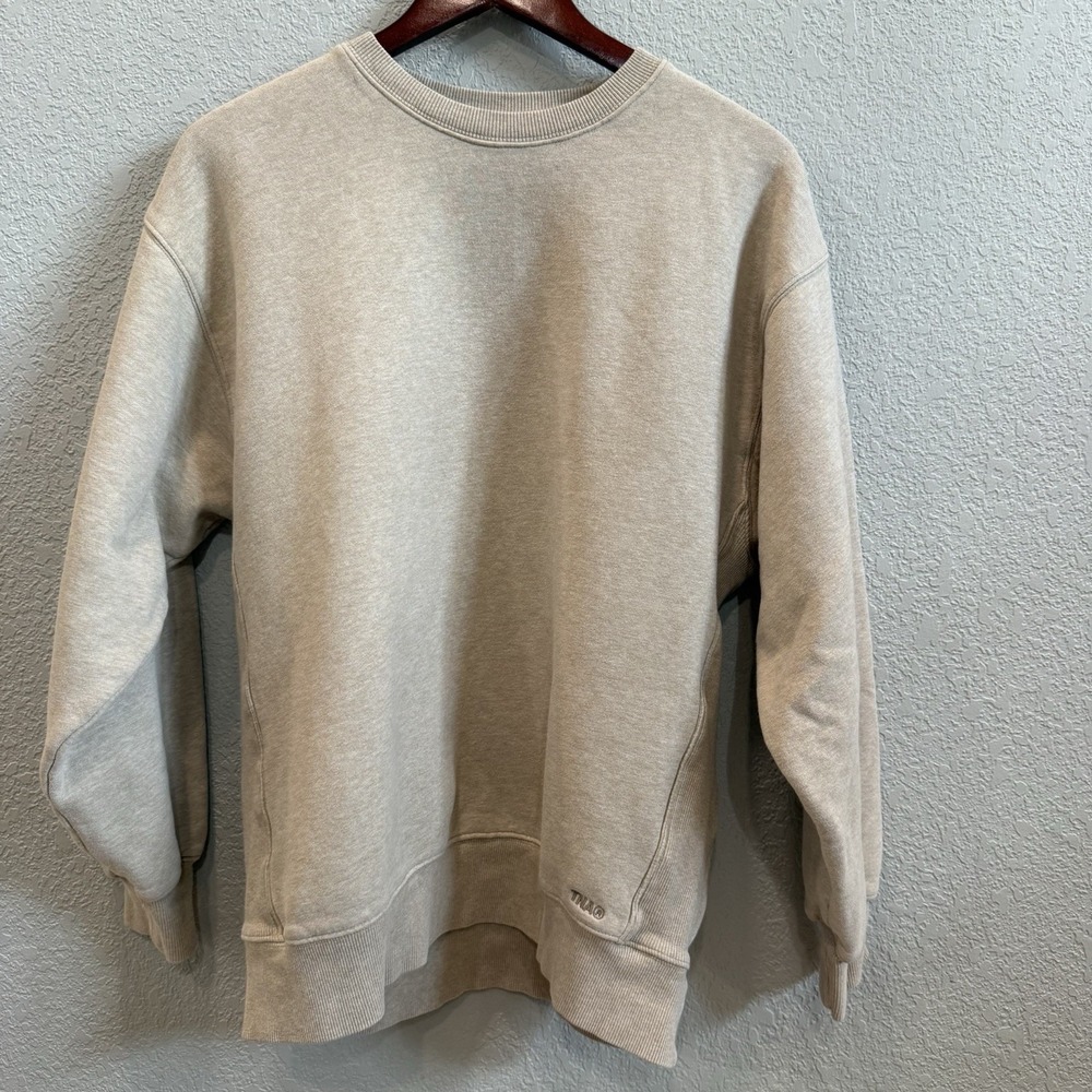 Aritzia TNA Sweatfleece Cream Beige Crewneck Sweatshirt Small